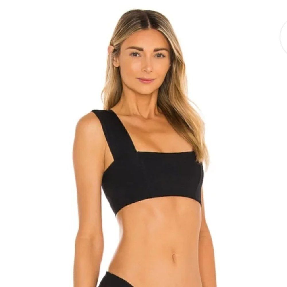 NWT LSpace Parker Reversible Black Bikini Top Shirt Women's Size XS